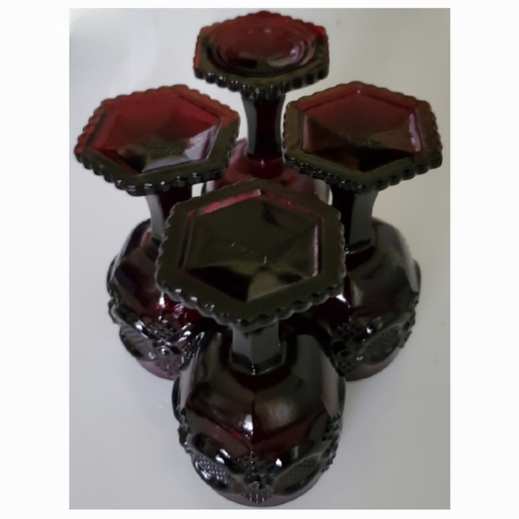 (4) Vntg "Cape Cod Ruby" 4oz Wine Glasses - Picture 8 of 10